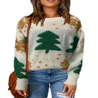 Ženski džemper s dugim rukavima Božićne pahuljice za rezanje vrhova pulover