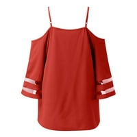 Womans košulje Crvene žene Pješačke žene Modni TOP Spagetti trake hladno rame Trendy Ležerne košulje