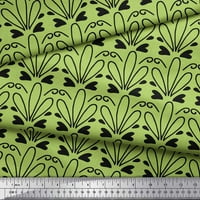 Soimoi Green Poly Georgette tkanina i apstraktno štampano tkaninsko dvorište široko