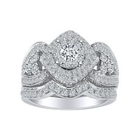 2. CTTW okrugli bijeli prirodni dijamantni bridalni zaručnički prsten 14K čvrsto bijelo zlato