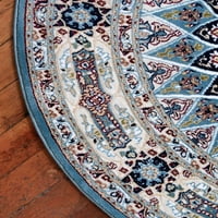 Kolekcija Klasični tradicionalni teksturirani medaljon uzorak dizajn prostirke FT Ft Blue Tan