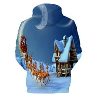 AwDenio Hoodies za Man Plus veličine Clearceand WoCups božićni digitalni božićni džemper