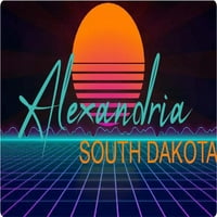 Aleksandrija Južni Dakota Vinil Decal Stiker Retro Neon Dizajn