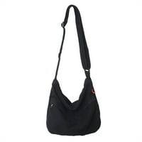 Platnene torbe za žene Vintage torbe Ležerne prilike Crossbody Torba Korejska poruka Bag unise Kupca vrećicu-crna