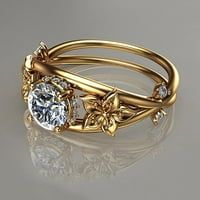 ZTTD modni zlatni mikro set Zircon prsten za rođendan Prijedlog poklona za angažman za angažman prsten