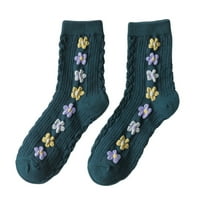 Kiplyki Cleariance Fall Čarape za žene Retro akademske stilske cvijeće lijepe pamučne čarape srednje