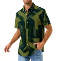 Muškarci Ljetna bluza Muški vrat s kratkim rukavima Summer Botton-down Majica Havajski grafički tee