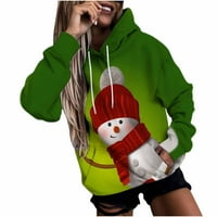 Ušteda muški i ženski jesen zimski dukserski dugi rukav 3D džemper za ispis posade božićni elementi casual top džemper sa kapuljačom zeleni xxxl