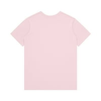 Funny majica za žene Pismo Grafički print Crewneck Majica kratkih rukava Tee Pink XXXL