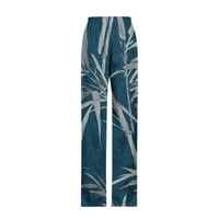 Pantalone za gležnjeve Oieyuz za žene Ležerne prilike ljeti ispisane Cinch donje hlače Ležerne elastične pantalone