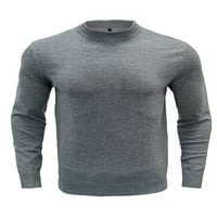 Beiwei Muške pletene pulover Ležerne prilike sa labavim džemperima Zima Basic Loungewear Tops Grey 2XL