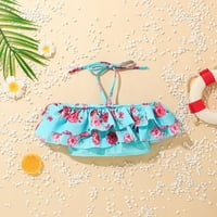 Njshnmn Little Girls Ljetni kupaći kostimi Slatka kravata Cross Cross kupaći kostimi