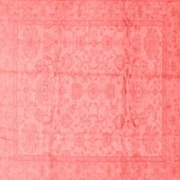 Ahgly Company Machine Persible Površina Orijentalne crvene tradicionalne prostirke, 8 'kvadrat