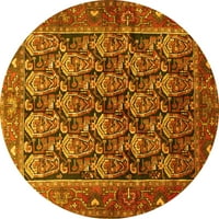 Ahgly Company u zatvorenom okruglom perzijskom žutim tradicionalnim prostirkama područja, 6 'okruglica