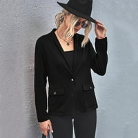 SojighXZC odijelo za žene lagani kaputi odjeća otvorena prednja boja Cardigan dugih rukava radna kancelarija Blazer jakna