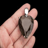 Srebrni oblik srca Privjesak sive rhinestone preciosa kristalna ogrlica od plemenitih metalnih hiperbola u stilu Fokal