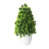 Simulacija božićnog drvce Bonsai plastična zelena biljka lažna cvijeća ukidana ukras mali ukras za kućni