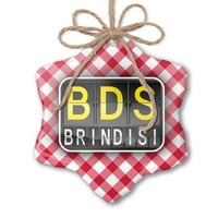 Božićni ukras BDS Zračna luka za Brindisi Red Plaid Neonblond