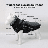 Vodootporni pas zimski jakni, hladni vremenski premazi sa kaputima sa kabelskim i krmnim ovratnikom,