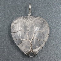 Toyella breskva ljubitelje srca privjesak prirodno kristalno drvo Life ogrlice zeleni set