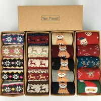 Petak ženske božićne čarape pamučne Xmas čarape za djevojčice novost božićni pokloni sa kutijom