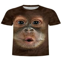 Luxplum muški ljetni vrhovi životinjski tisak majica Crew Crt THIrts Regular Fit Basic Tee Radna bluza Brown 3xl