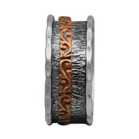 Spinner Prsten za čekić zaduživanje teksture Meditacijski bend srebrni muškarci zabrinutost za brigu