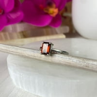 Garnet Gemstone prsten sa vezom sa srebrnim opsegom srebrne boje