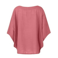 Žene Ljetne bluze Ženski okrugli dekolte Kratki rukav Pulover Tunic Tops modne ležerne majice u boji