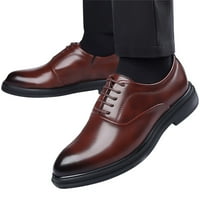 Dyfzdhu Fashion Lether i Jesenski muškarci Kožne cipele Niska potpetica napeta prstom čipkasti up casual businski britansko stil