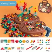 Drveni set alata za djecu trogodišnja, edukativne igračke za matenje Toddler Montessori Igračke za građevinske