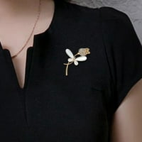 Jiaroswwei Ženski nakit dojilja zmajskog cvijeća sjajni cirkon veliki fau biserni broš pin