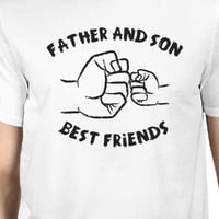 Otac i sin najbolji prijatelji FIST funta tata i bebe koji odgovaraju bijelim majicama