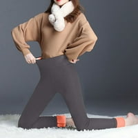 Pješačke trke Žene Joggers Visoki struk Zimske termalne duksere Topli tajice plišane pantalone narančasto xxxl