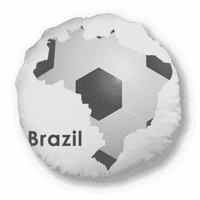 Soccer Brazil Karta Oblik Brazil Slogan okrugli bacanje Jastuk za uređenje doma
