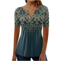 Košulje s kratkim rukavima za žene plus veličina slatka košulja okrugla vrata casual bluza bluza meka