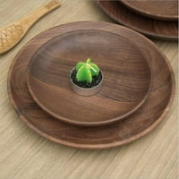 Posuda sa salatom, prirodno bukovo ploče sa drvenim pločama okruglo drveno jelo za snack ploča