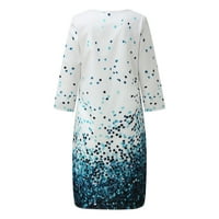 Sayhi Retro Print kratki ženki Casual Comfy Fashion V-izrez Haljina za rukav ženska haljina ženske haljine