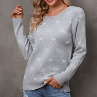 Kooksee džempere za žene dame jesen zima labav vrh tiskano duge na dugim rukavima džemper sa vratom