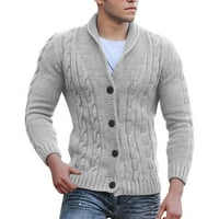 Ketyyh-Chn džemperi za muškarce Zimska debela toplu debelu pletenu kontnu dukseru Grey, 2xl