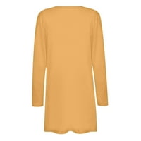 Džemper Ženski trendy Loot Fit Solid Plus Veličine Cardigan džemperi za žene sa džepovima s dugim rukavima Ženske jakne i kaputi Otvoreni prednji karirani za žene Narančasta 4xl