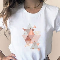 Ženske ljetne majice modna geometrija tiskana osnovna tee vrhova casual okruglih pulover izvlačenja