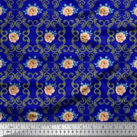 Soimoi pamučna patka tkanina filigrana damask, lišće i božur cvjetni ispis tkanina od dvorišta široko