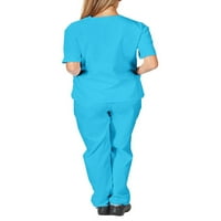 Ženska medicinska sestra set sa odijelo za kratke rukave i elastične struk hlače Uniformske set radne garderne uniforme