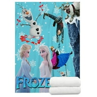 Flozen Elsa Fleece pokrivač, super meko plišane ćebe, ukrasna pokrivačica za krevet, topla i ugodna nejasna pokrivačica za sve sezone b