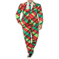 Braveman Muški klasični fit ružni božićni odijela sa odgovarajućim kravatom