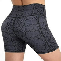 Workout Hip kratke hlače Leopard Snake Print Fitness Pocket Teretana Biker ciklus pantalone za žene