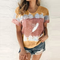 Ženska majica Crew Crt Tunic Kratki rukav Ženski odjeća Proljeće Summer Odmor Moda Ležerne prilike za plažu Dnevne Tees Majčin dan Pokloni