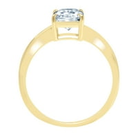 1. CT sjajan zračenje Clear Simulirani dijamant 18K žuti zlatni pasijans prsten sz 3.5