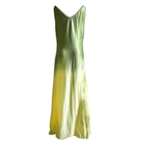 Midi haljine za žensku casual bez rukava Kamisole V-izrez cvjetni ispis gradijent boje Maxi Tank duga haljina
